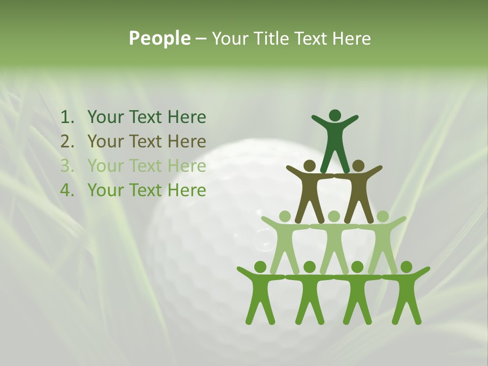 Macro Of A Golf Ball In The Rough (Long Grass Adjacent To The Fairway). PowerPoint Template