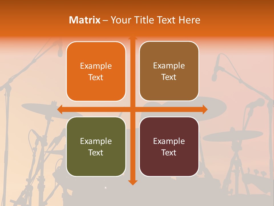 Silhouette Of Drummer At Sunset PowerPoint Template