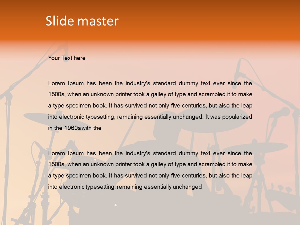 Silhouette Of Drummer At Sunset PowerPoint Template