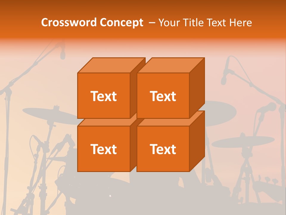 Silhouette Of Drummer At Sunset PowerPoint Template