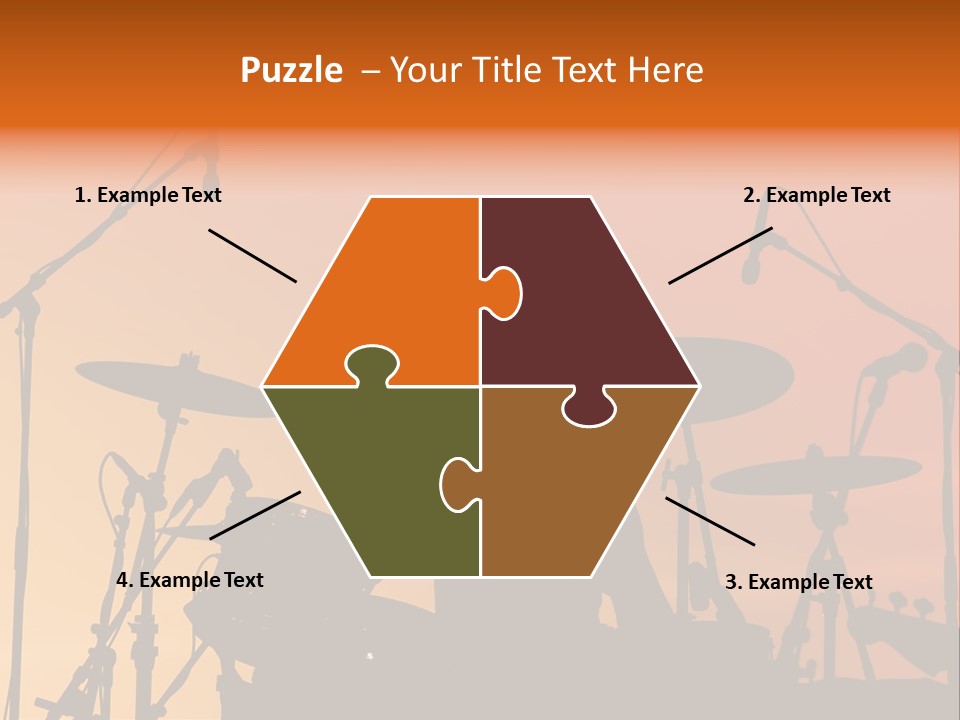 Silhouette Of Drummer At Sunset PowerPoint Template