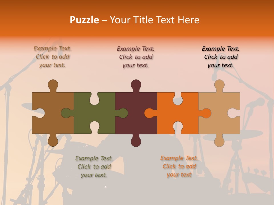 Silhouette Of Drummer At Sunset PowerPoint Template