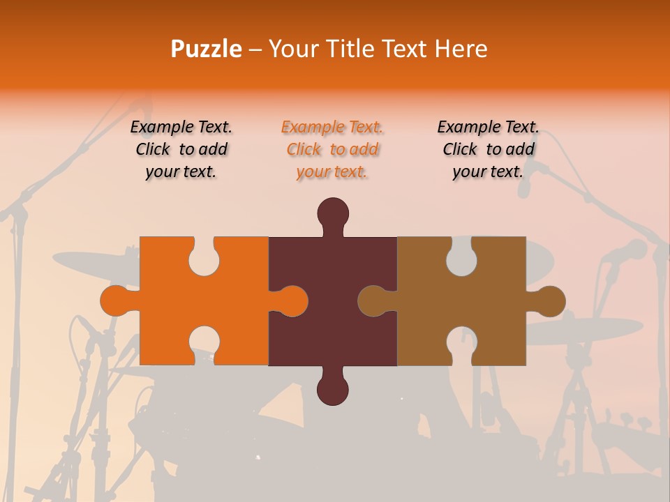 Silhouette Of Drummer At Sunset PowerPoint Template