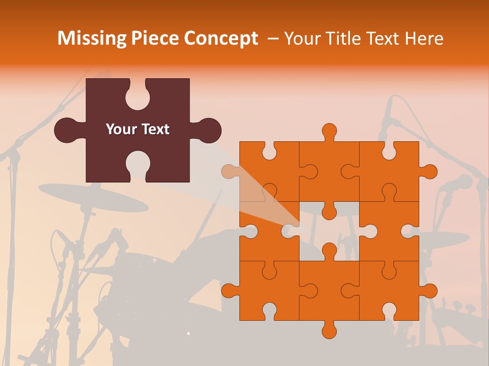 Silhouette Of Drummer At Sunset PowerPoint Template