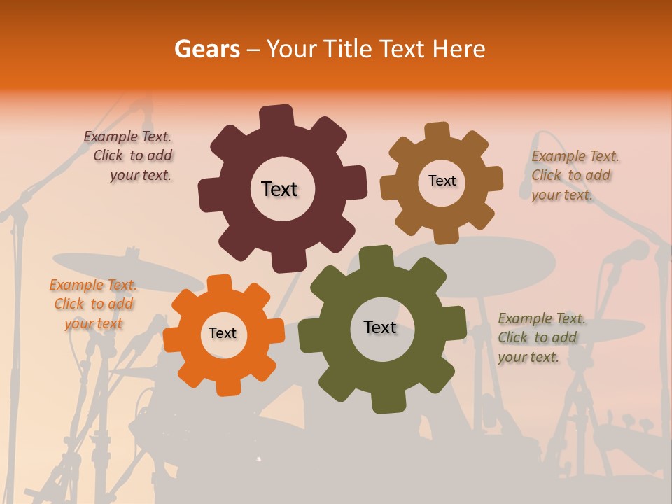 Silhouette Of Drummer At Sunset PowerPoint Template