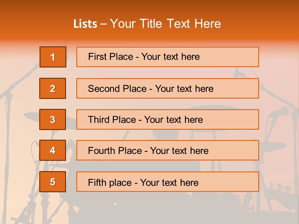 Silhouette Of Drummer At Sunset PowerPoint Template