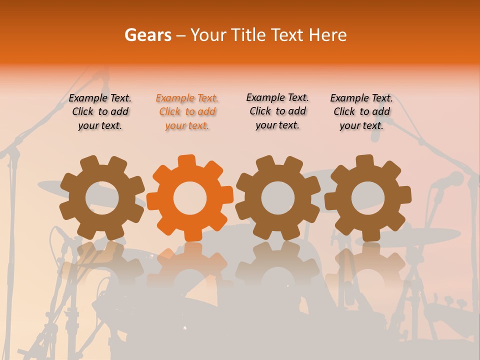 Silhouette Of Drummer At Sunset PowerPoint Template