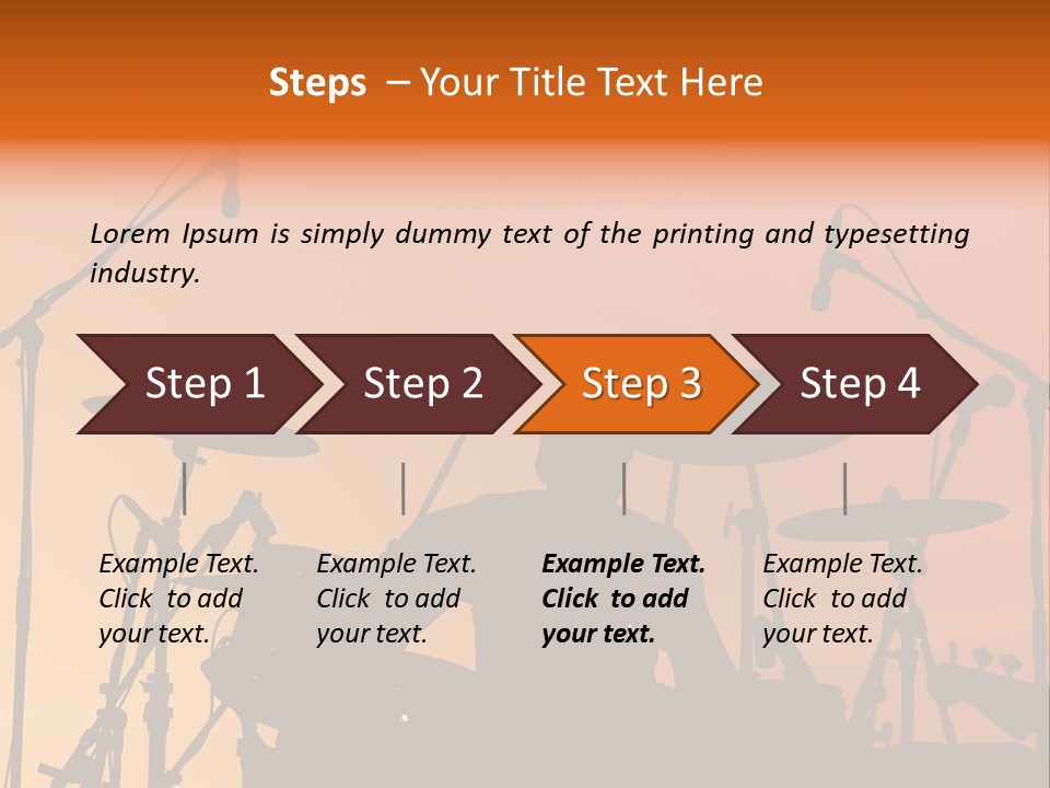 Silhouette Of Drummer At Sunset PowerPoint Template