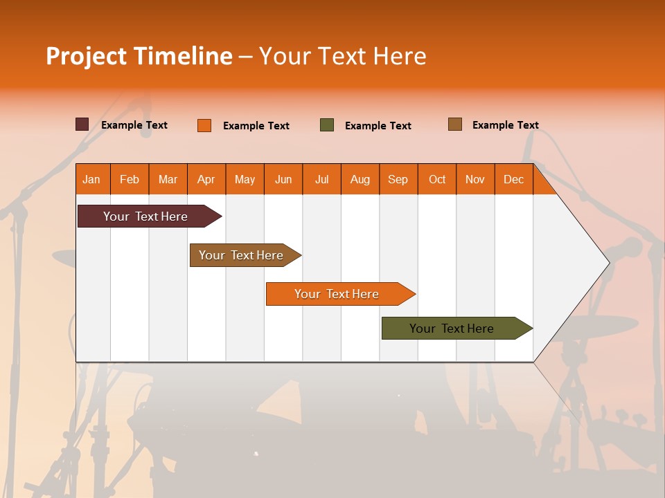 Silhouette Of Drummer At Sunset PowerPoint Template