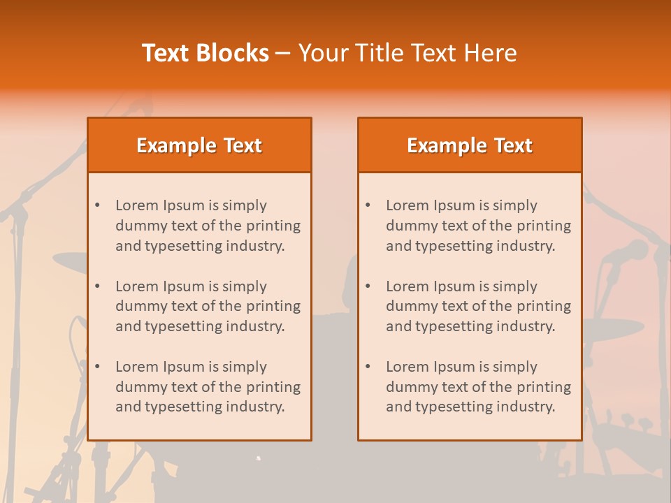 Silhouette Of Drummer At Sunset PowerPoint Template