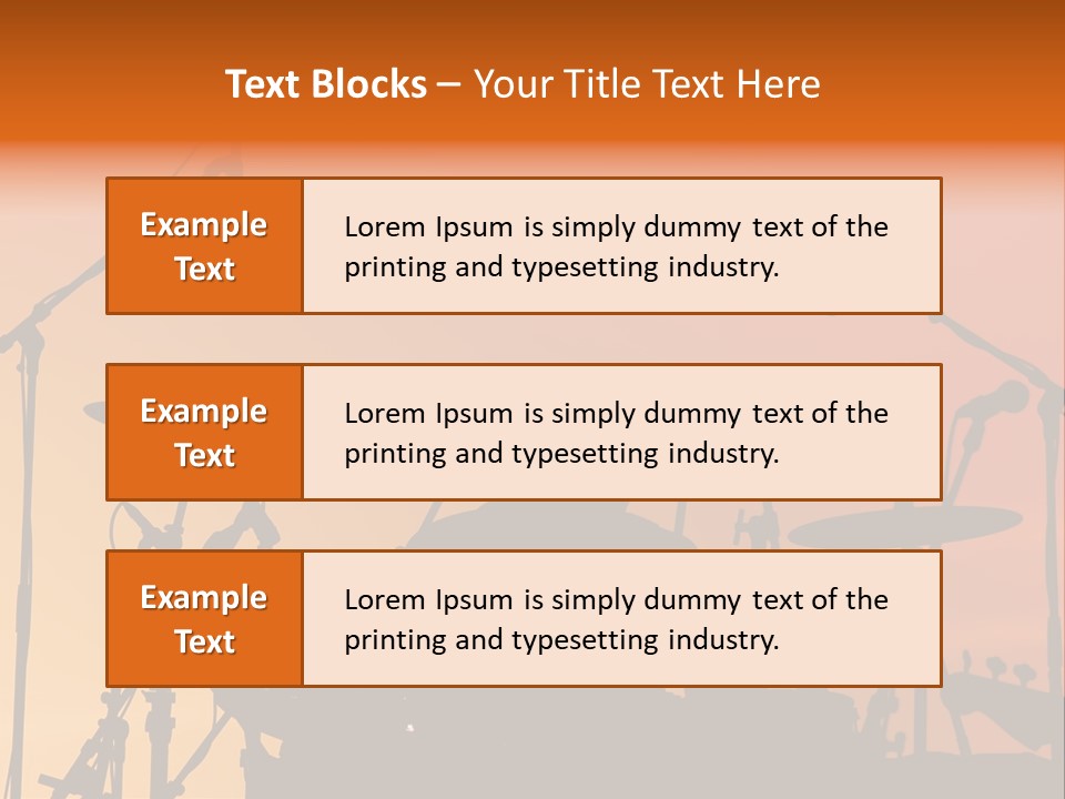Silhouette Of Drummer At Sunset PowerPoint Template