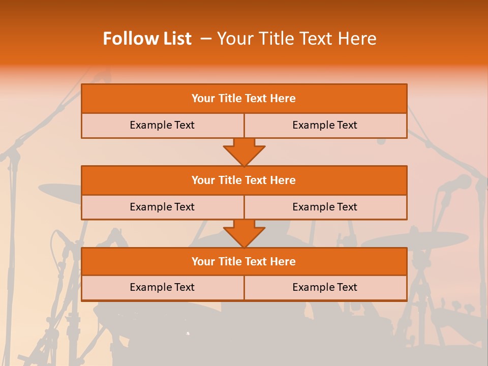 Silhouette Of Drummer At Sunset PowerPoint Template