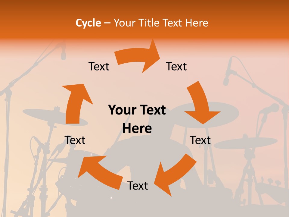 Silhouette Of Drummer At Sunset PowerPoint Template