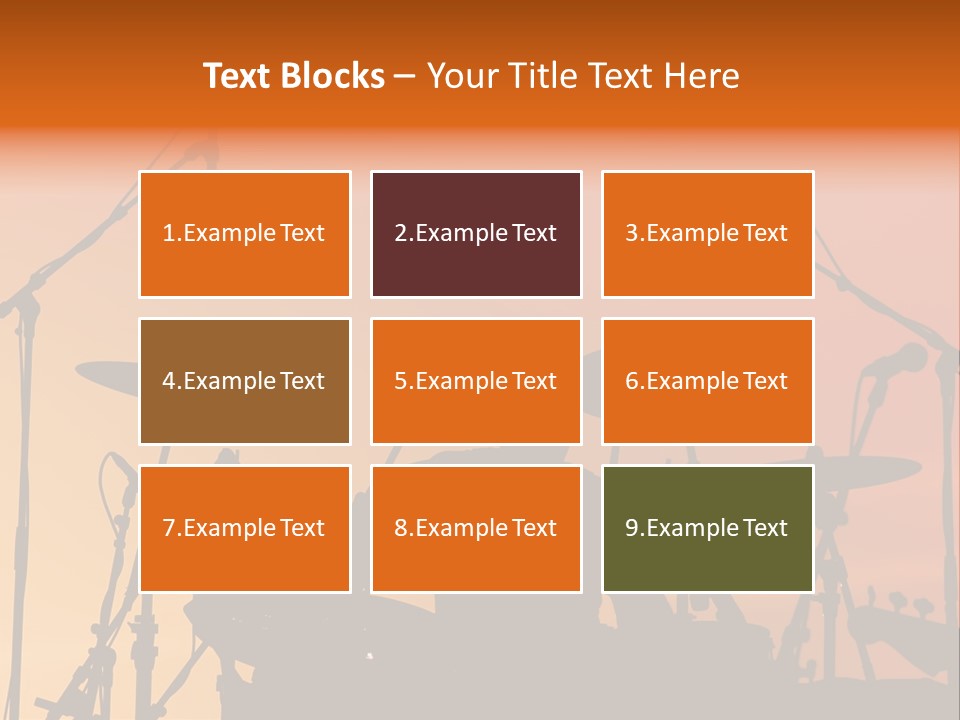 Silhouette Of Drummer At Sunset PowerPoint Template