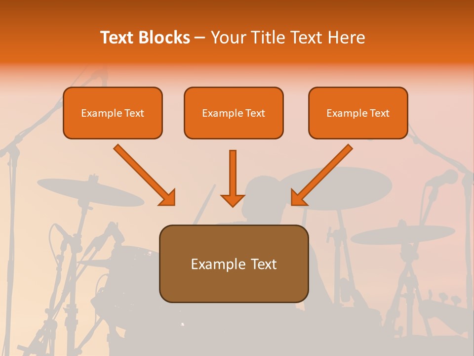 Silhouette Of Drummer At Sunset PowerPoint Template