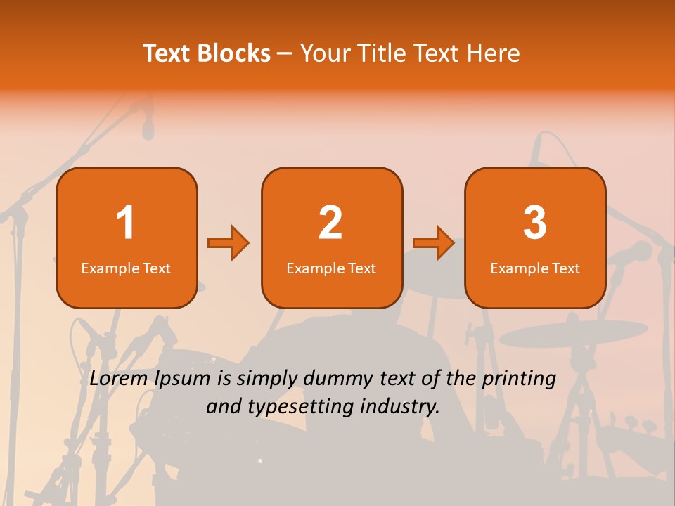 Silhouette Of Drummer At Sunset PowerPoint Template