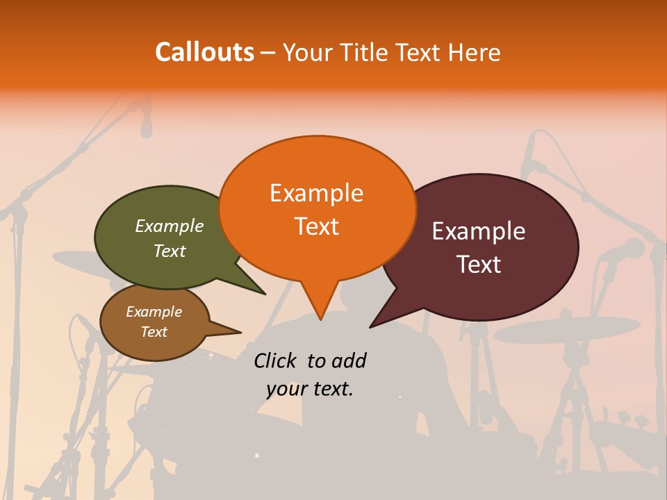 Silhouette Of Drummer At Sunset PowerPoint Template