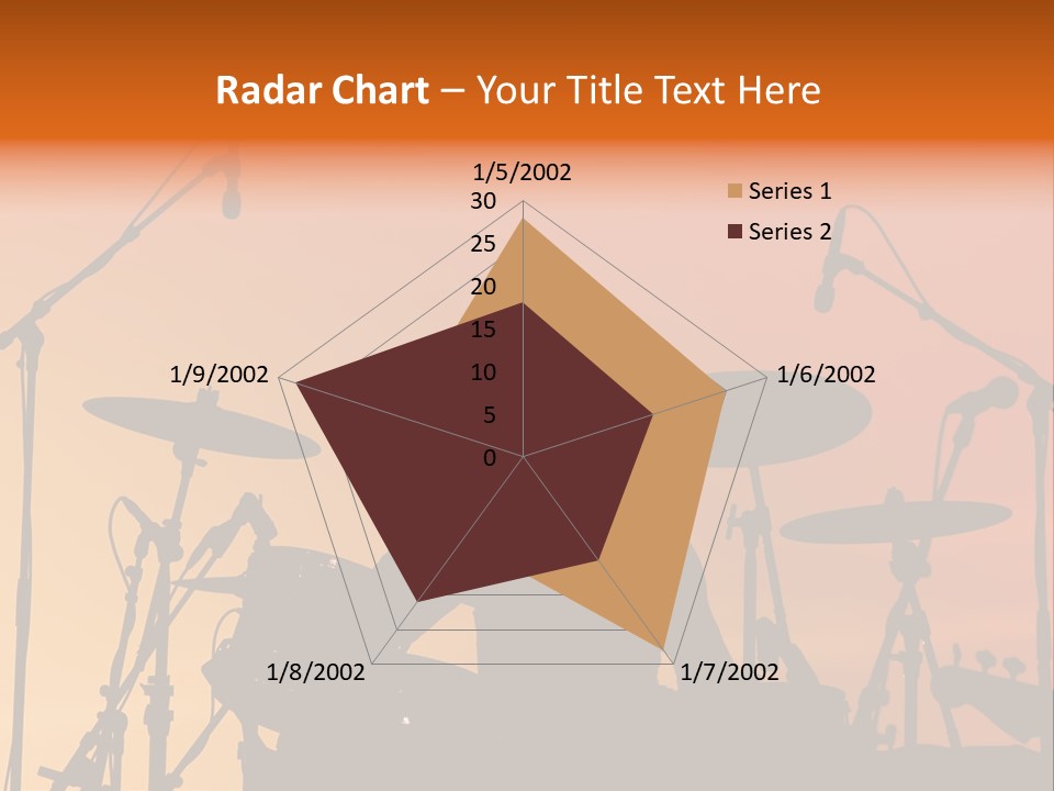 Silhouette Of Drummer At Sunset PowerPoint Template