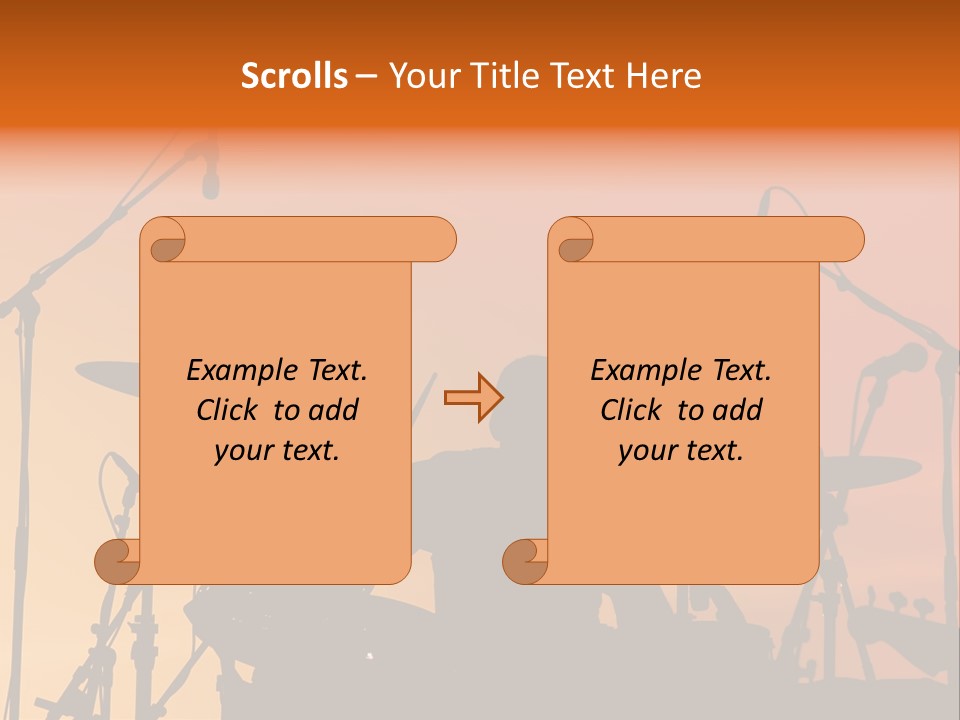 Silhouette Of Drummer At Sunset PowerPoint Template