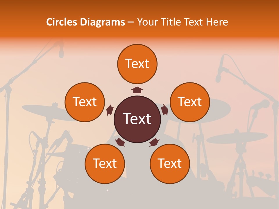 Silhouette Of Drummer At Sunset PowerPoint Template