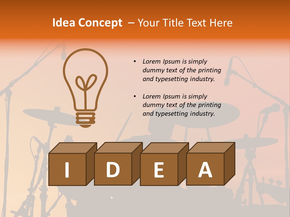 Silhouette Of Drummer At Sunset PowerPoint Template