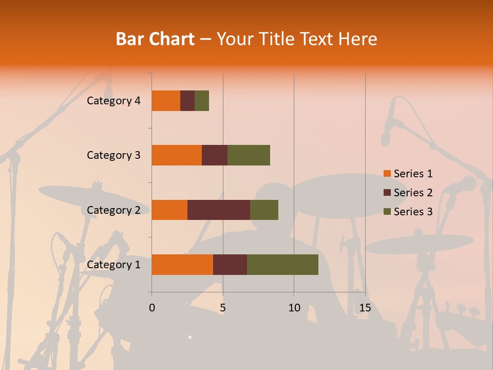 Silhouette Of Drummer At Sunset PowerPoint Template