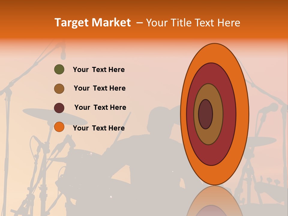 Silhouette Of Drummer At Sunset PowerPoint Template