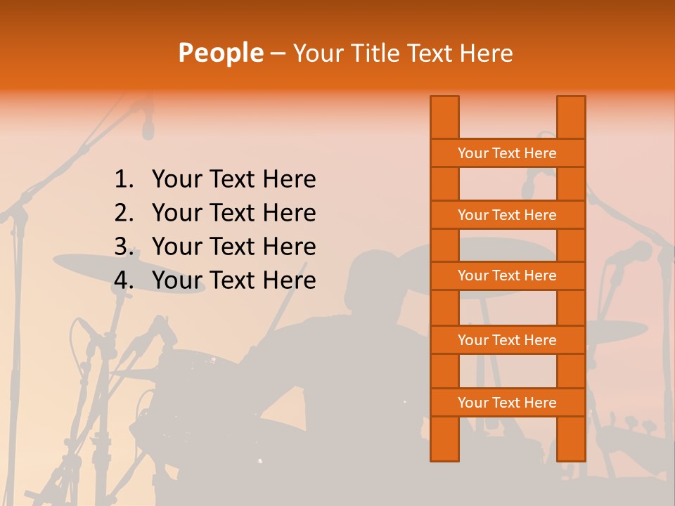 Silhouette Of Drummer At Sunset PowerPoint Template