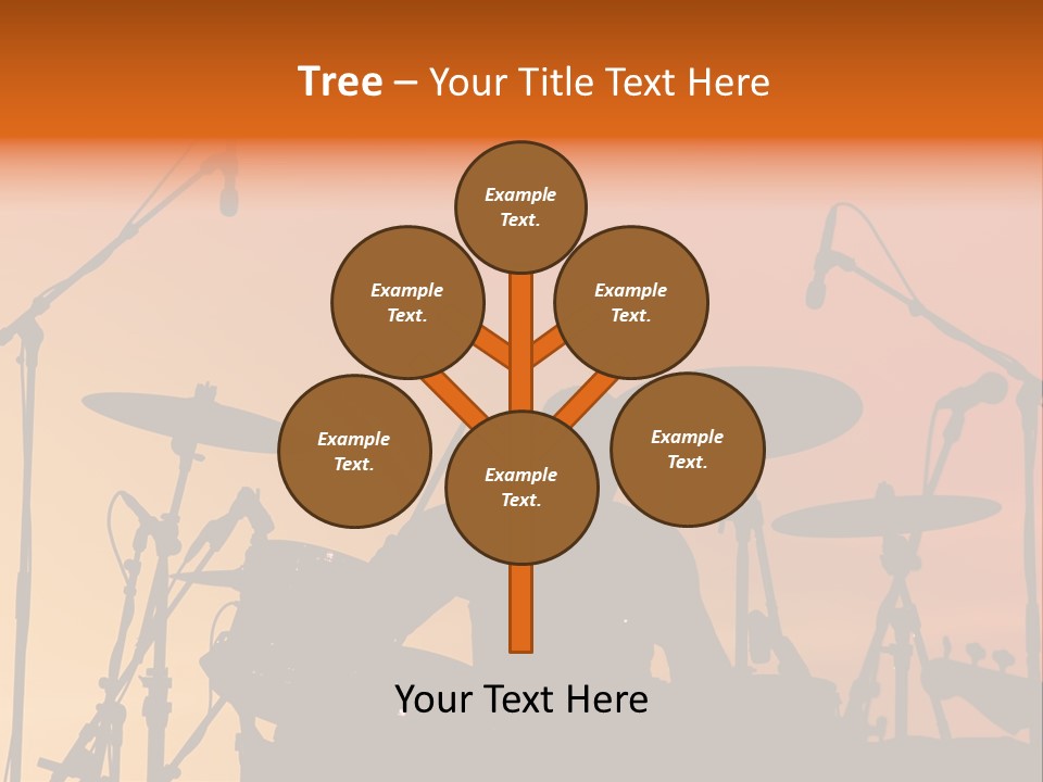 Silhouette Of Drummer At Sunset PowerPoint Template