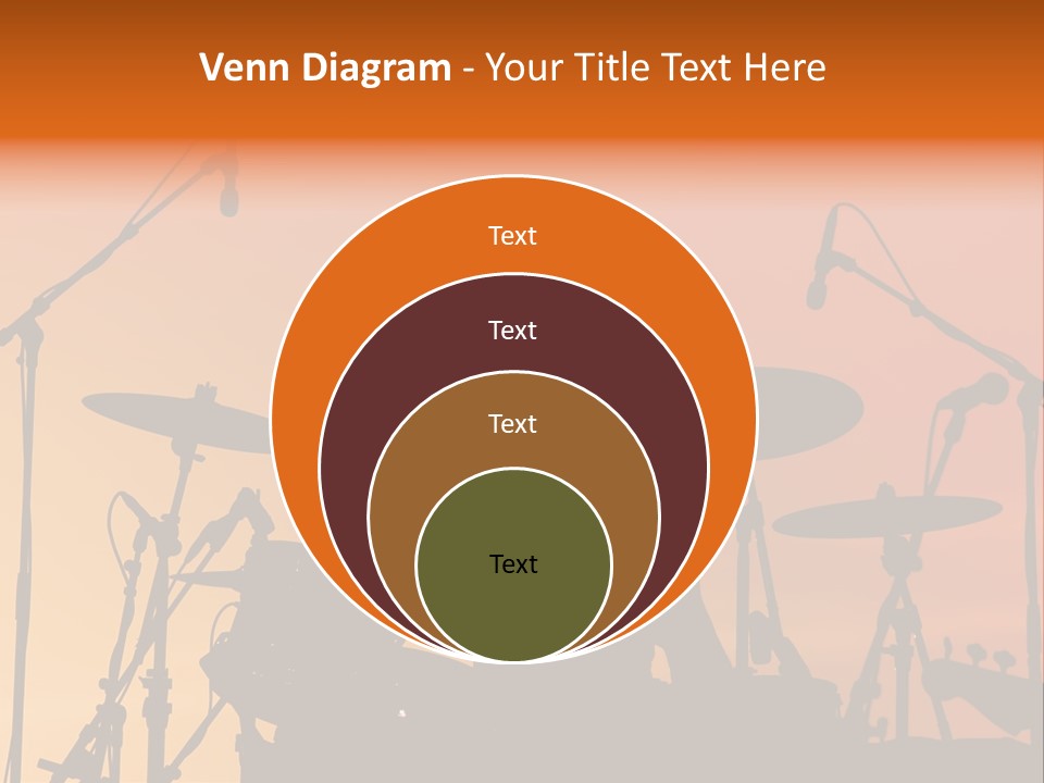 Silhouette Of Drummer At Sunset PowerPoint Template