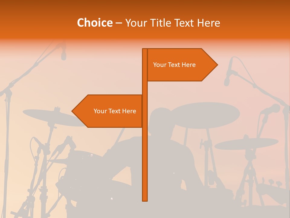 Silhouette Of Drummer At Sunset PowerPoint Template