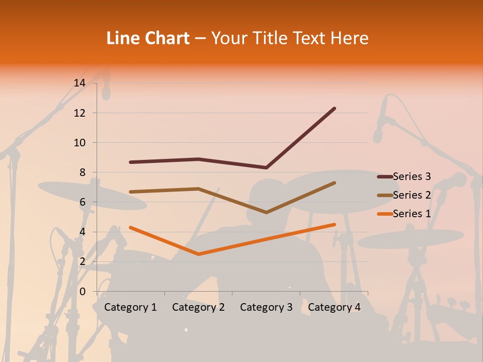 Silhouette Of Drummer At Sunset PowerPoint Template