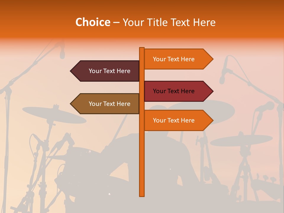 Silhouette Of Drummer At Sunset PowerPoint Template