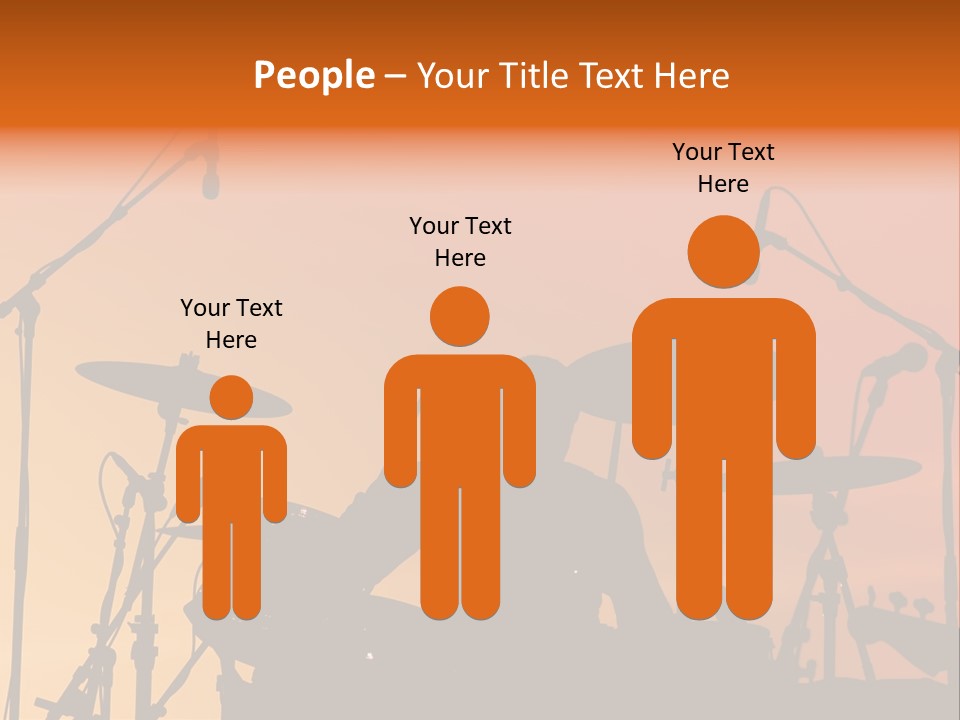 Silhouette Of Drummer At Sunset PowerPoint Template