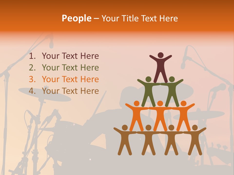 Silhouette Of Drummer At Sunset PowerPoint Template