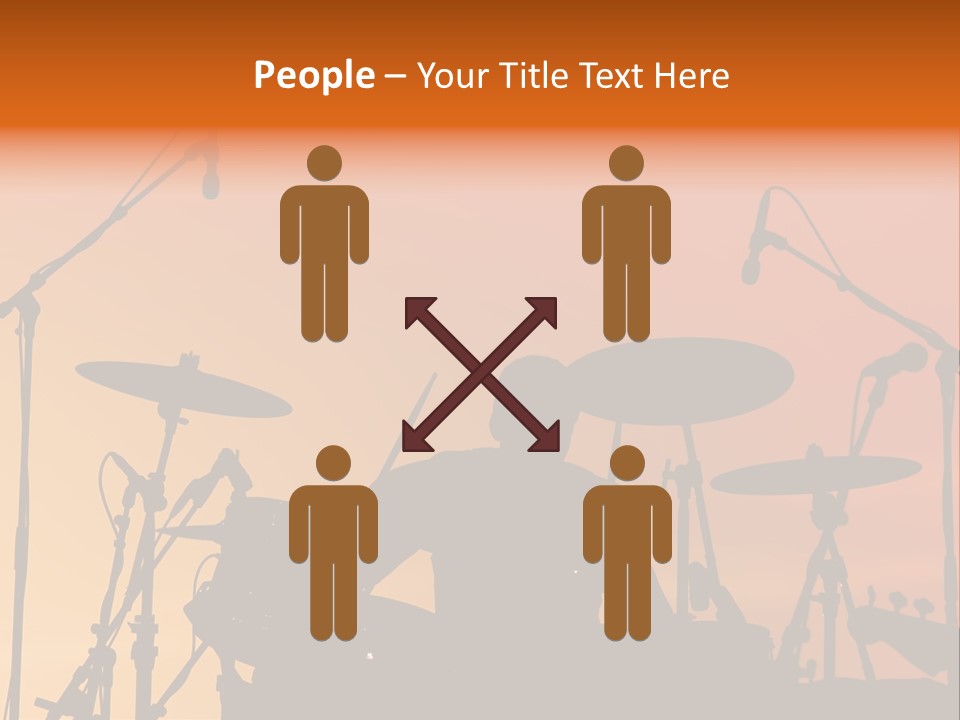 Silhouette Of Drummer At Sunset PowerPoint Template