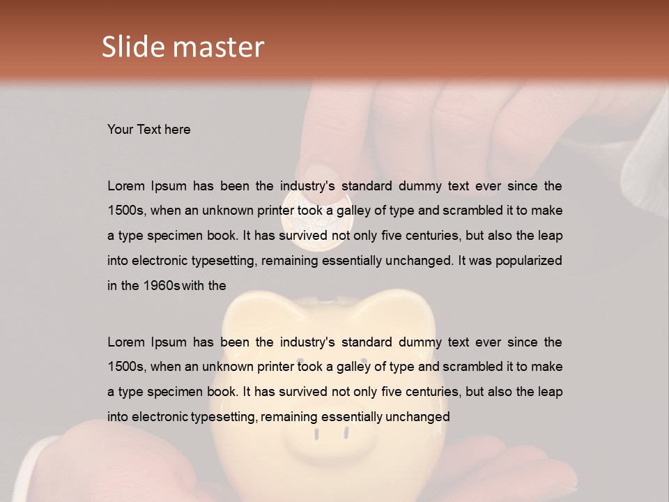 A Man In A Suit Holding A Piggy Bank PowerPoint Template