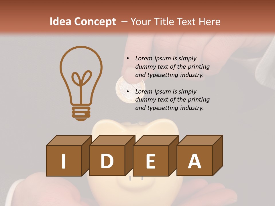 A Man In A Suit Holding A Piggy Bank PowerPoint Template