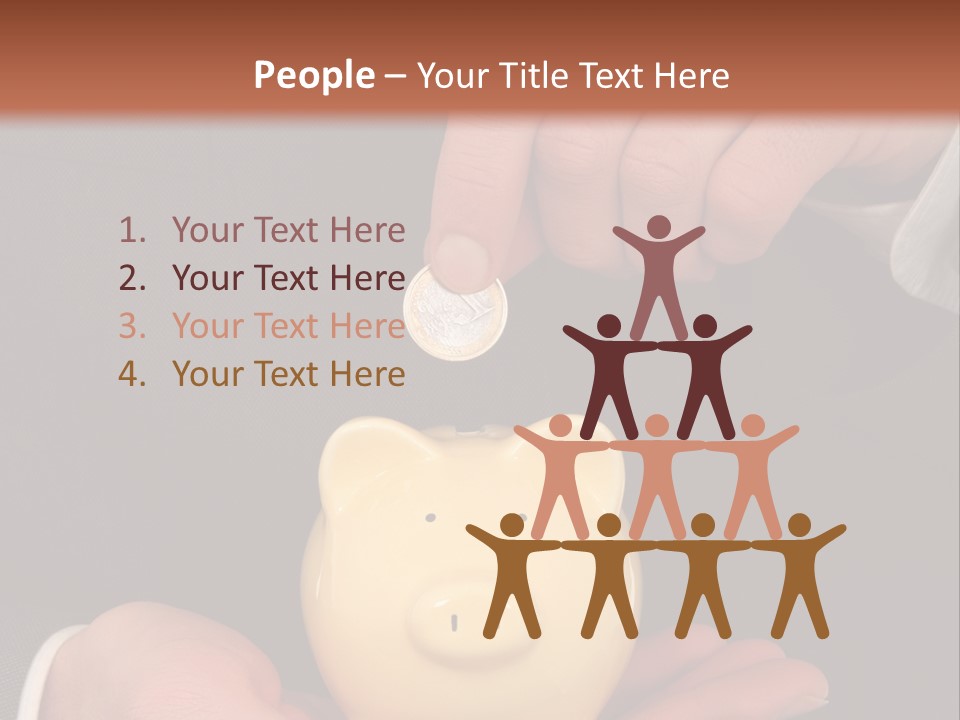 A Man In A Suit Holding A Piggy Bank PowerPoint Template