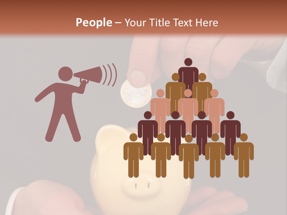 A Man In A Suit Holding A Piggy Bank PowerPoint Template