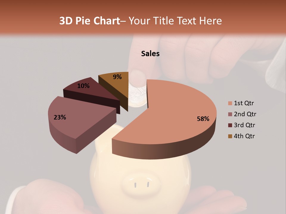 A Man In A Suit Holding A Piggy Bank PowerPoint Template
