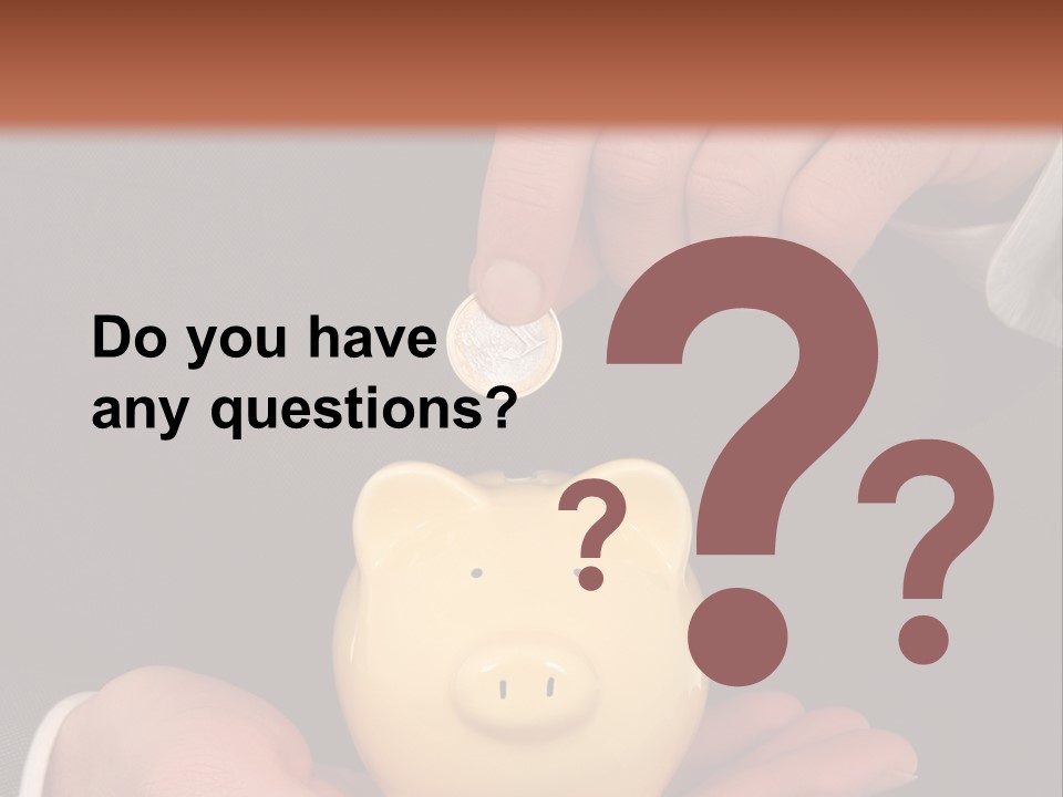 A Man In A Suit Holding A Piggy Bank PowerPoint Template