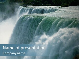 Close-Up Of Niagara Falls PowerPoint Template