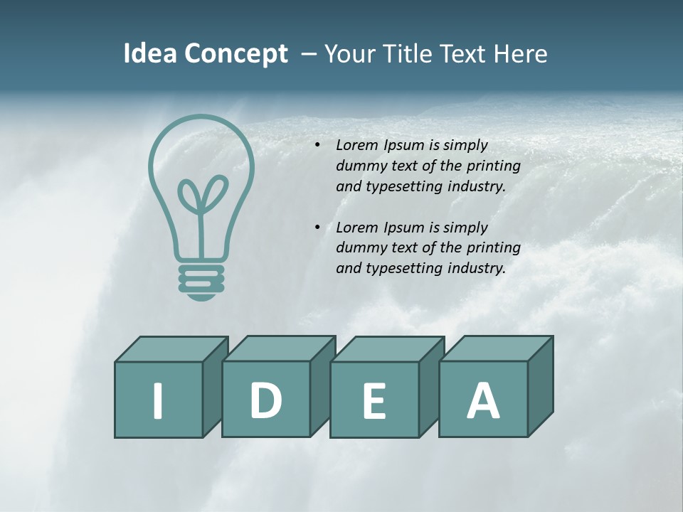 Close-Up Of Niagara Falls PowerPoint Template