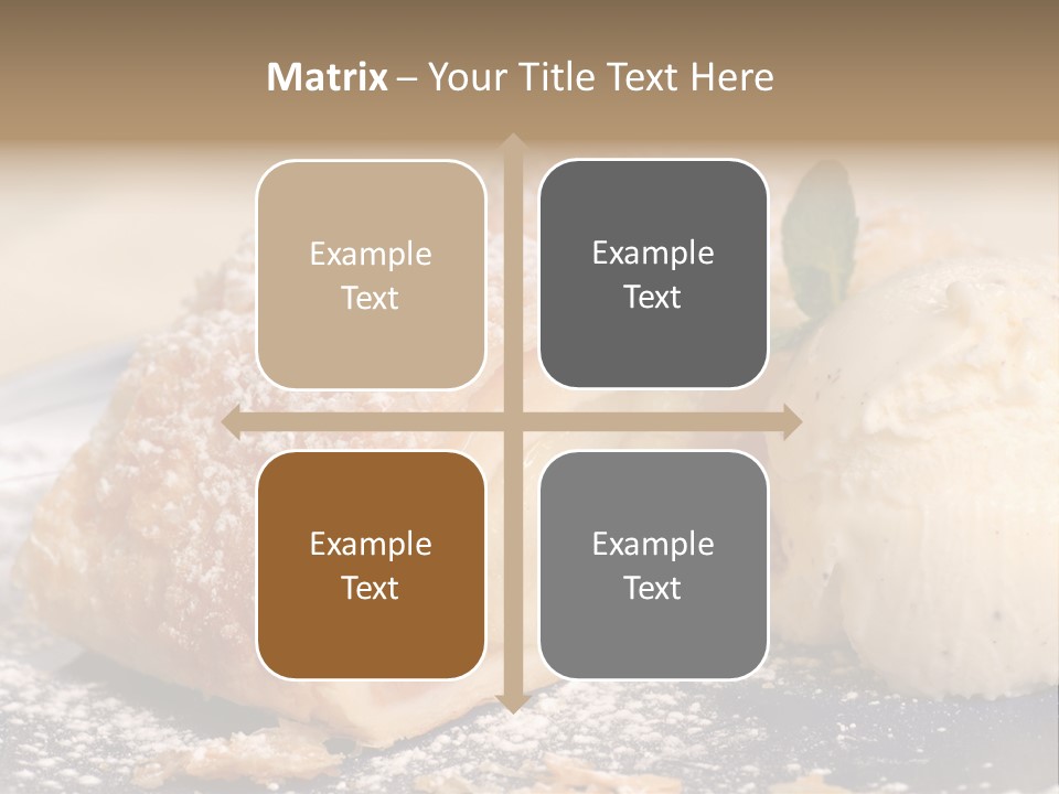 Freshly Baked Apple Strudel With Vanilla Ice Cream PowerPoint Template