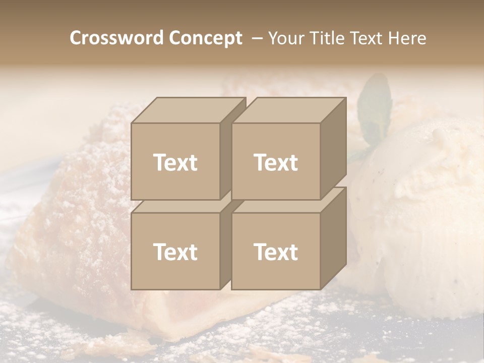 Freshly Baked Apple Strudel With Vanilla Ice Cream PowerPoint Template