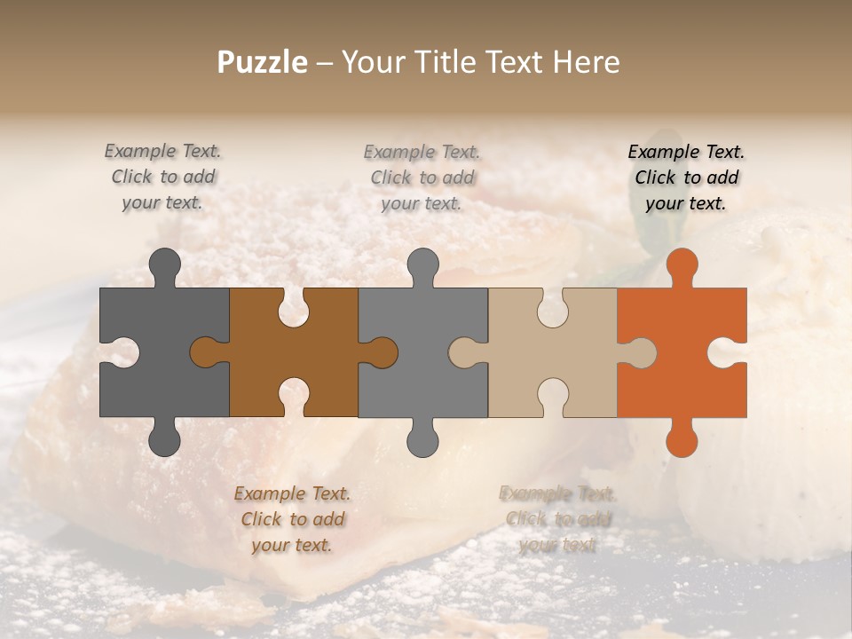 Freshly Baked Apple Strudel With Vanilla Ice Cream PowerPoint Template