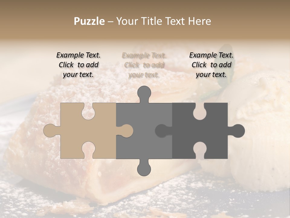 Freshly Baked Apple Strudel With Vanilla Ice Cream PowerPoint Template