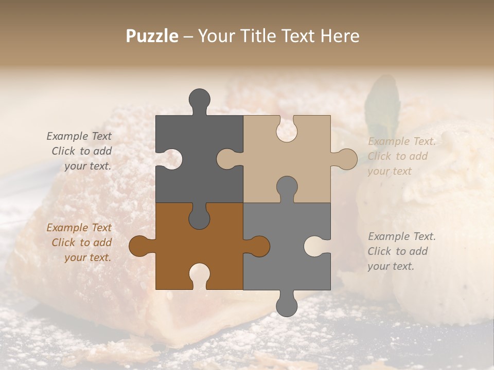 Freshly Baked Apple Strudel With Vanilla Ice Cream PowerPoint Template