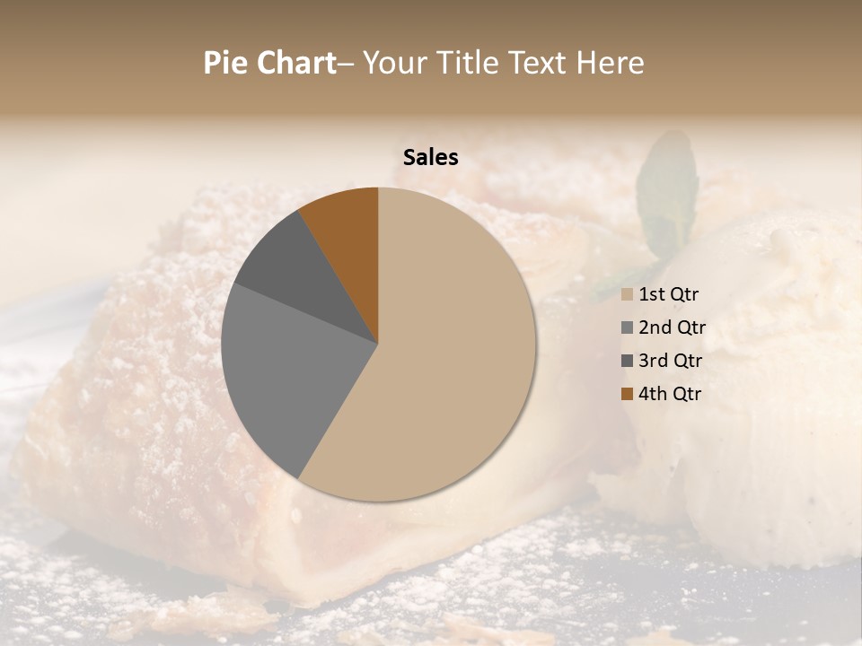 Freshly Baked Apple Strudel With Vanilla Ice Cream PowerPoint Template